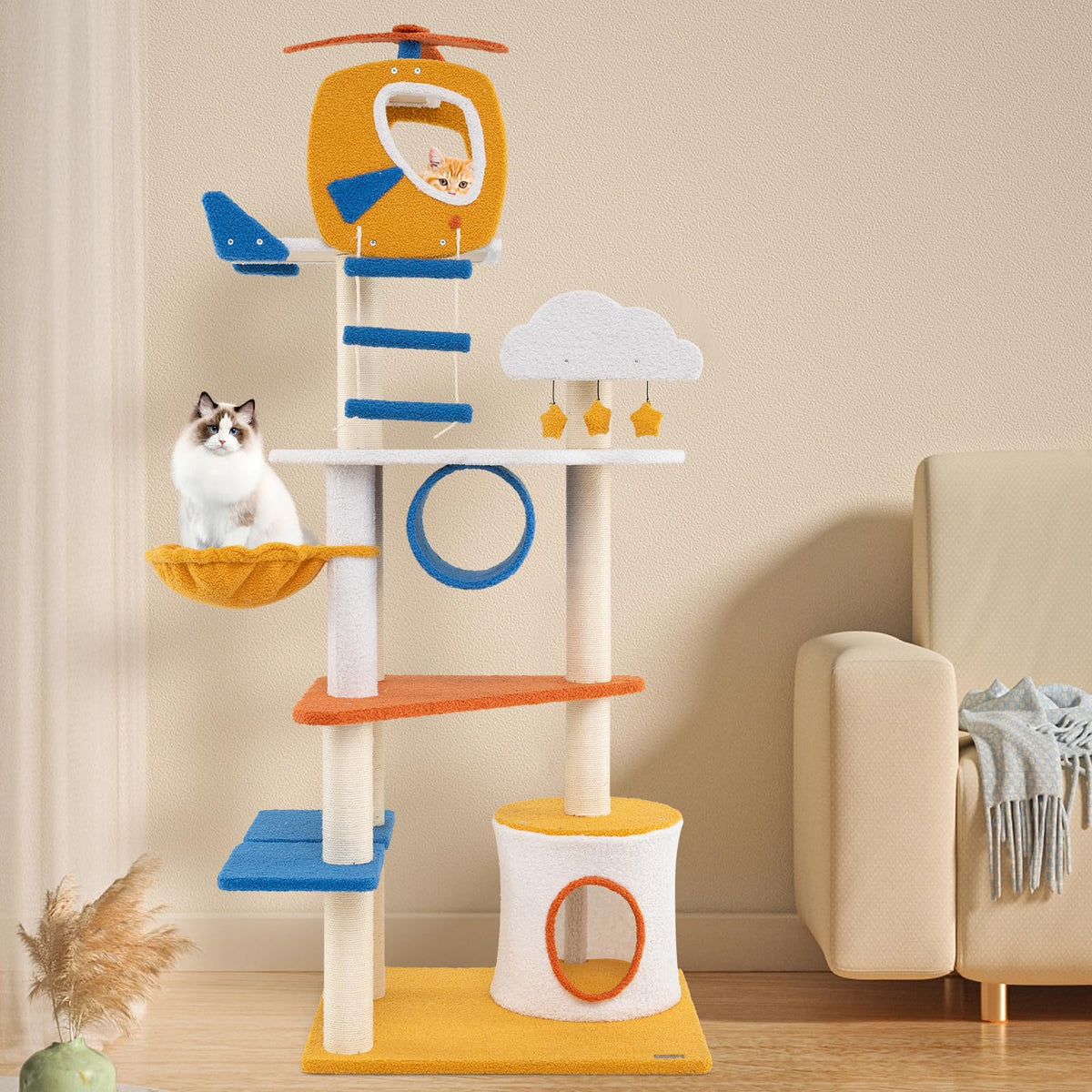 70 inch Multi-Level Cat Tree Tower with Scratching Posts K829