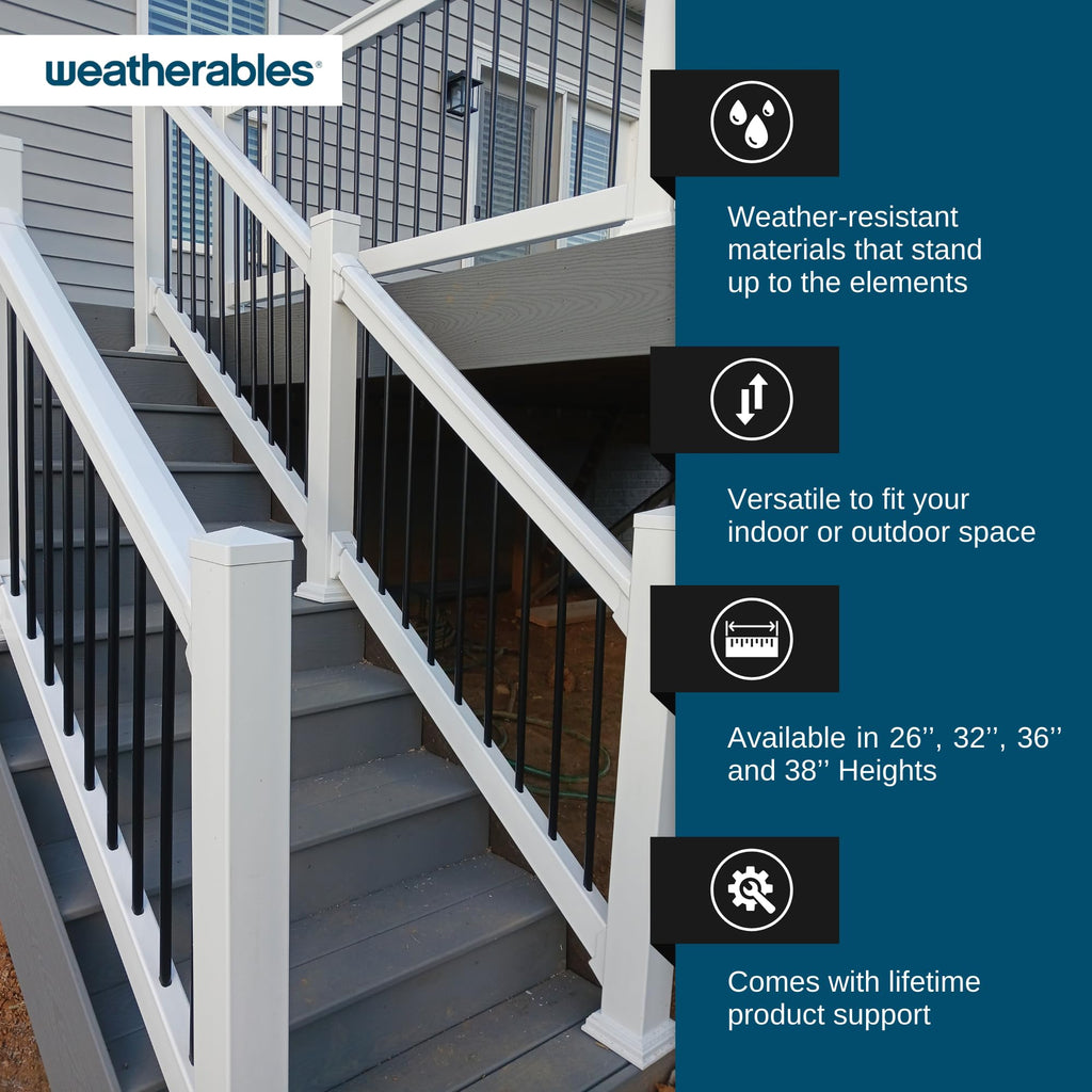 26'' Black Aluminum Balusters 20pk W1143