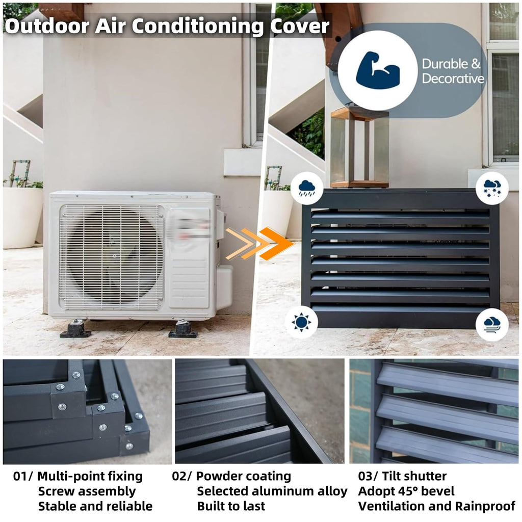 White Aluminum Alloy Air Conditioner Fence Panels Q617975