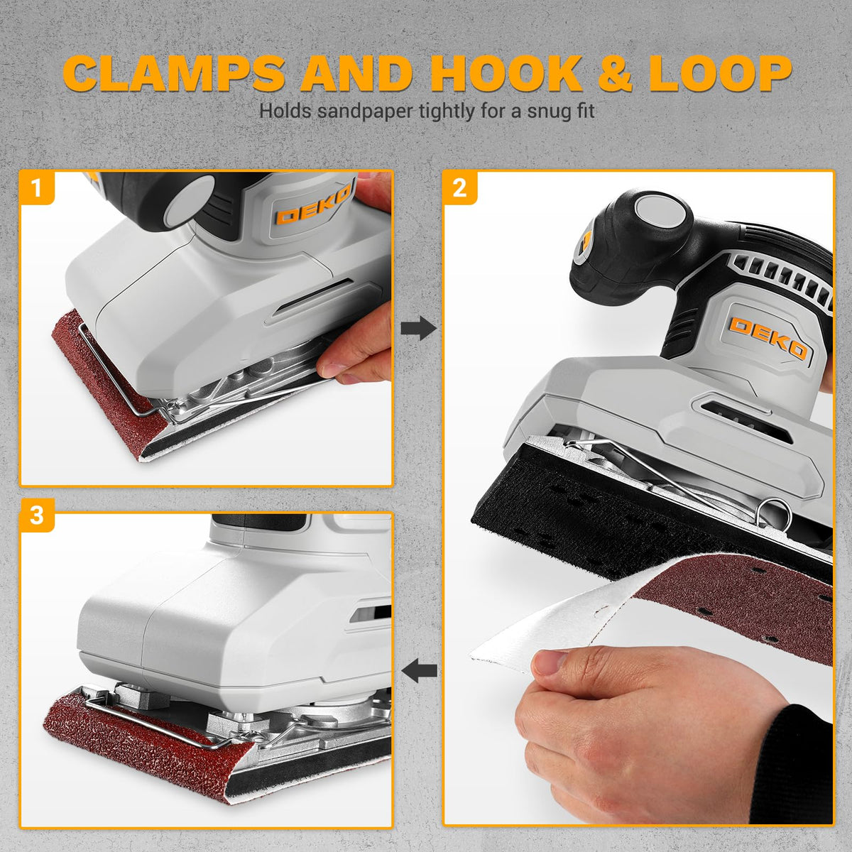 1/3 Sheet Palm Sander with 15 pcs Sandpaper and Dust Box C337108
