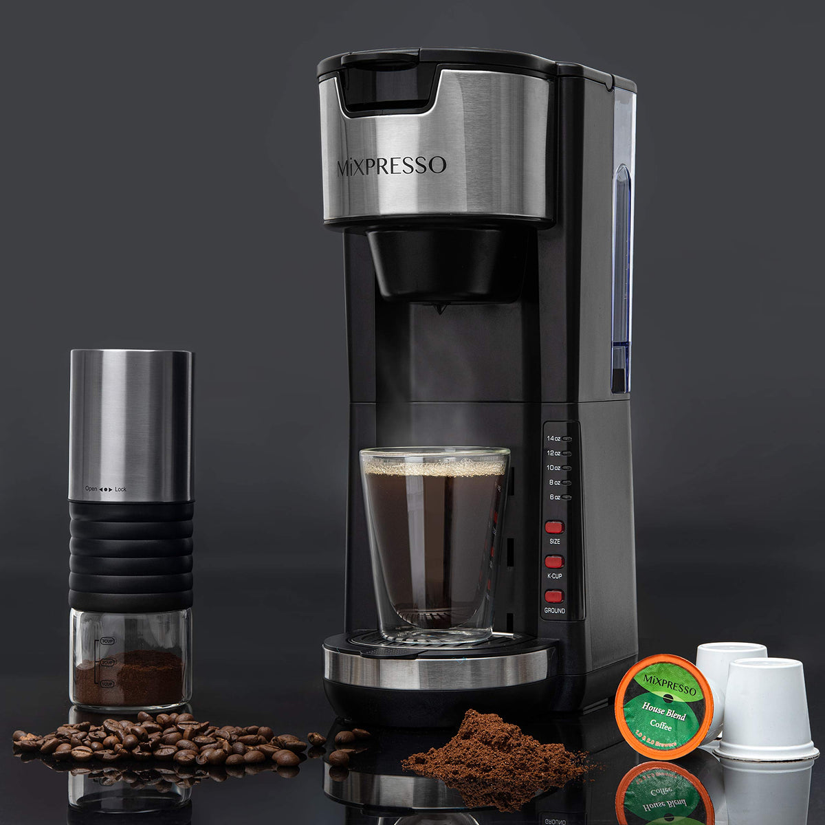 Black Single Serve Coffee Maker 30 oz V587