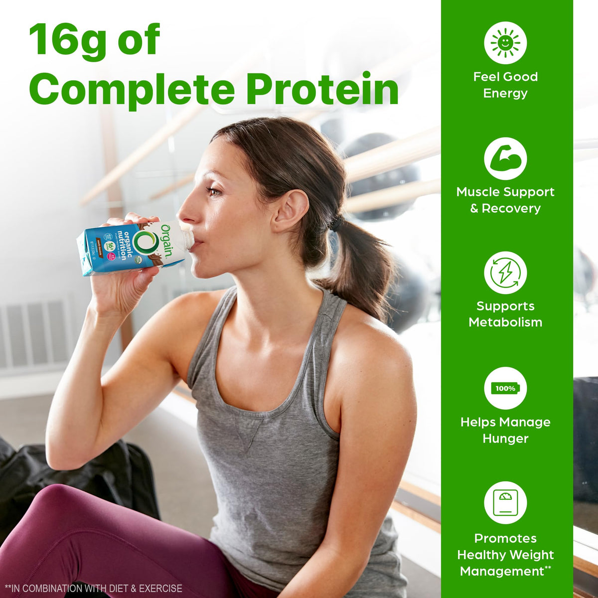 Organic Vegan 16g Protein Shake, Chocolate, 11 oz, 12pk H32033