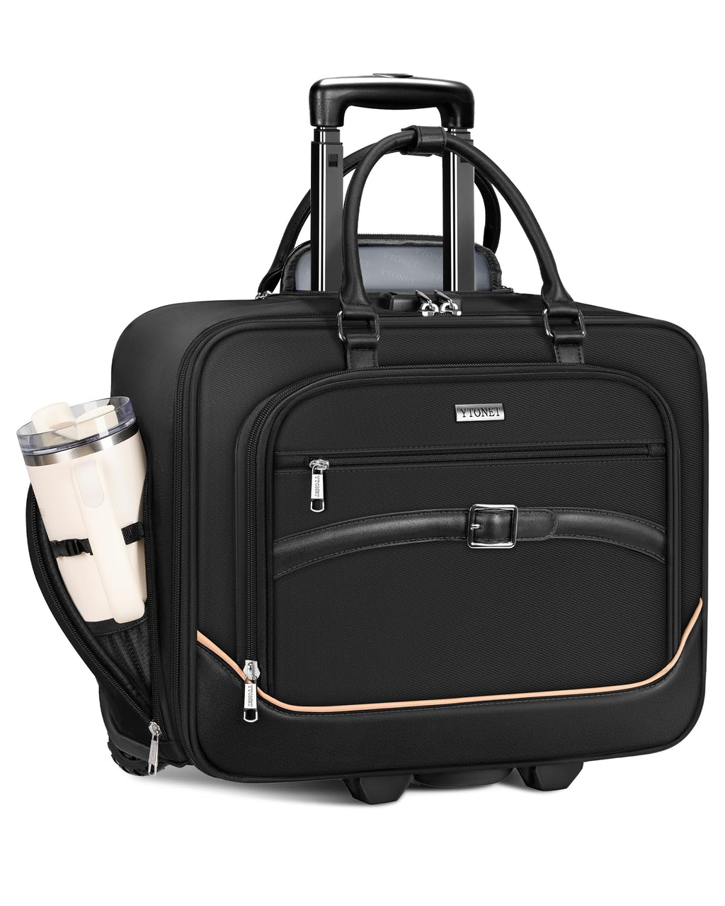 Black 17.3 In Rolling Laptop Bag with Wheels Y8948