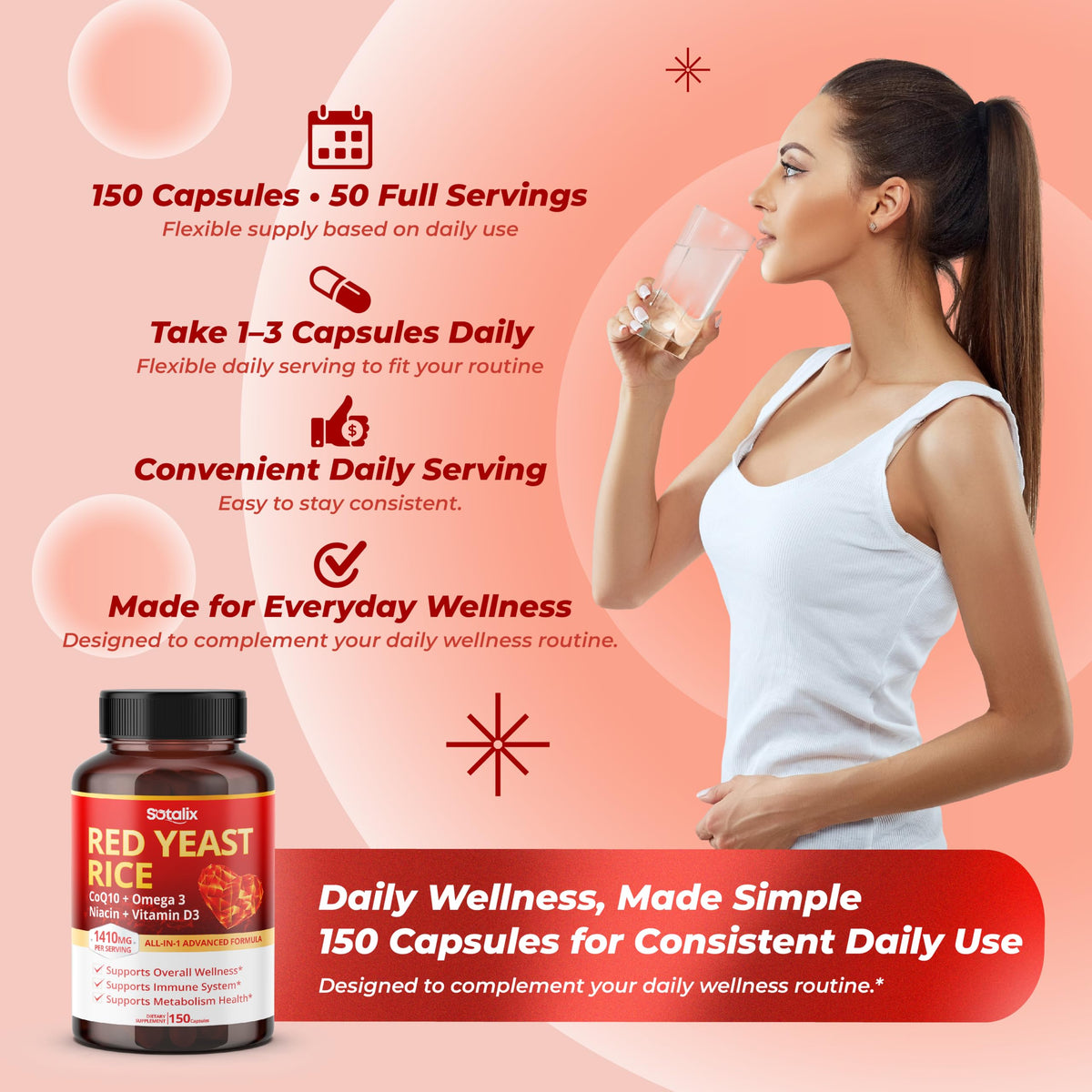 Red Yeast Rice Complex 1,410 mg 150 Capsules T932951