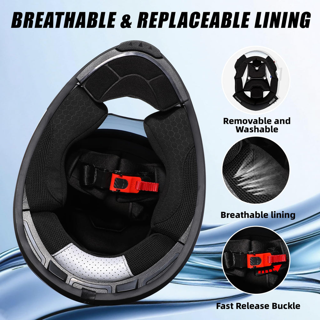 Full Face Motorcycle Helmet Dual Visor L544