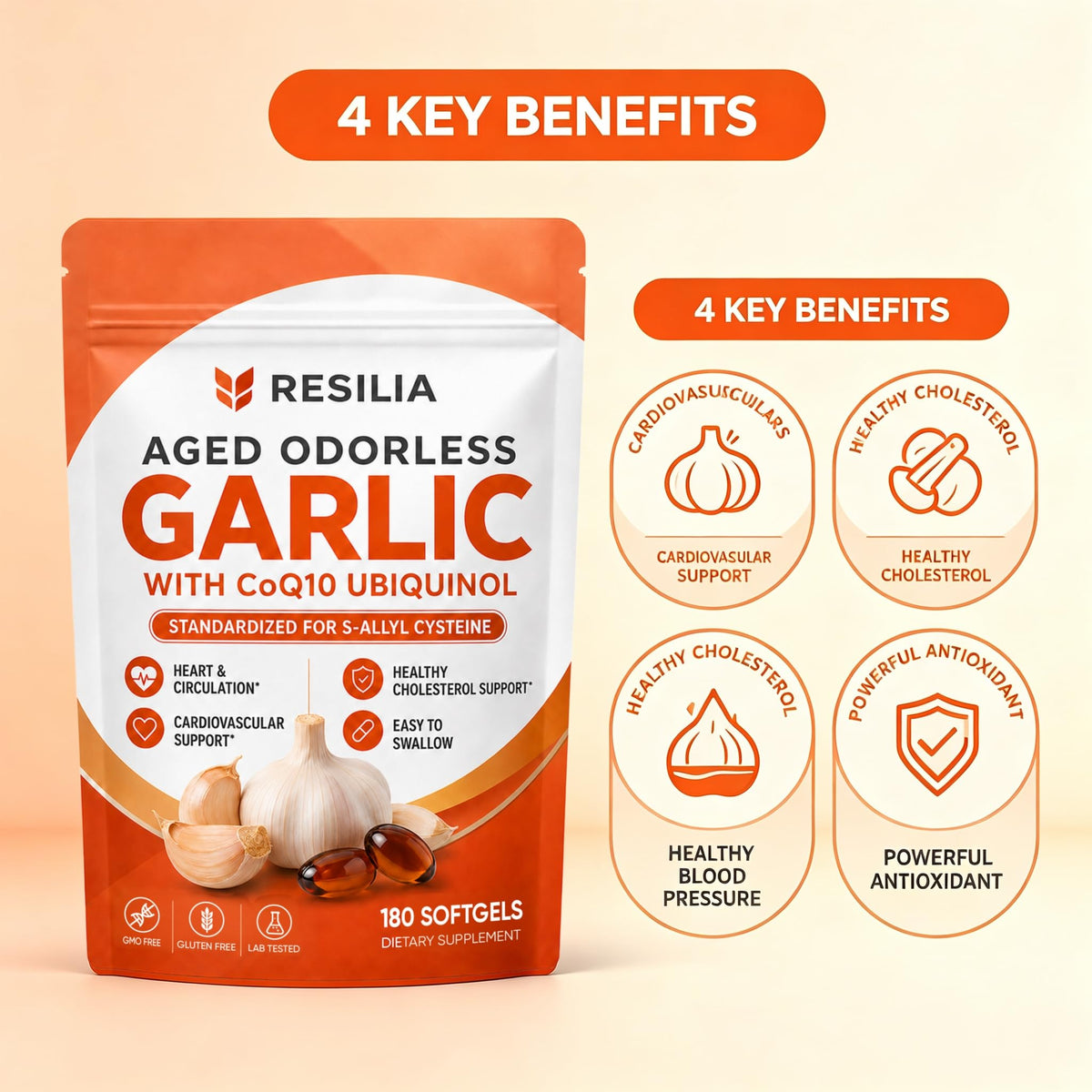 Aged Garlic Supplement 180 Softgels 1200mg T638007