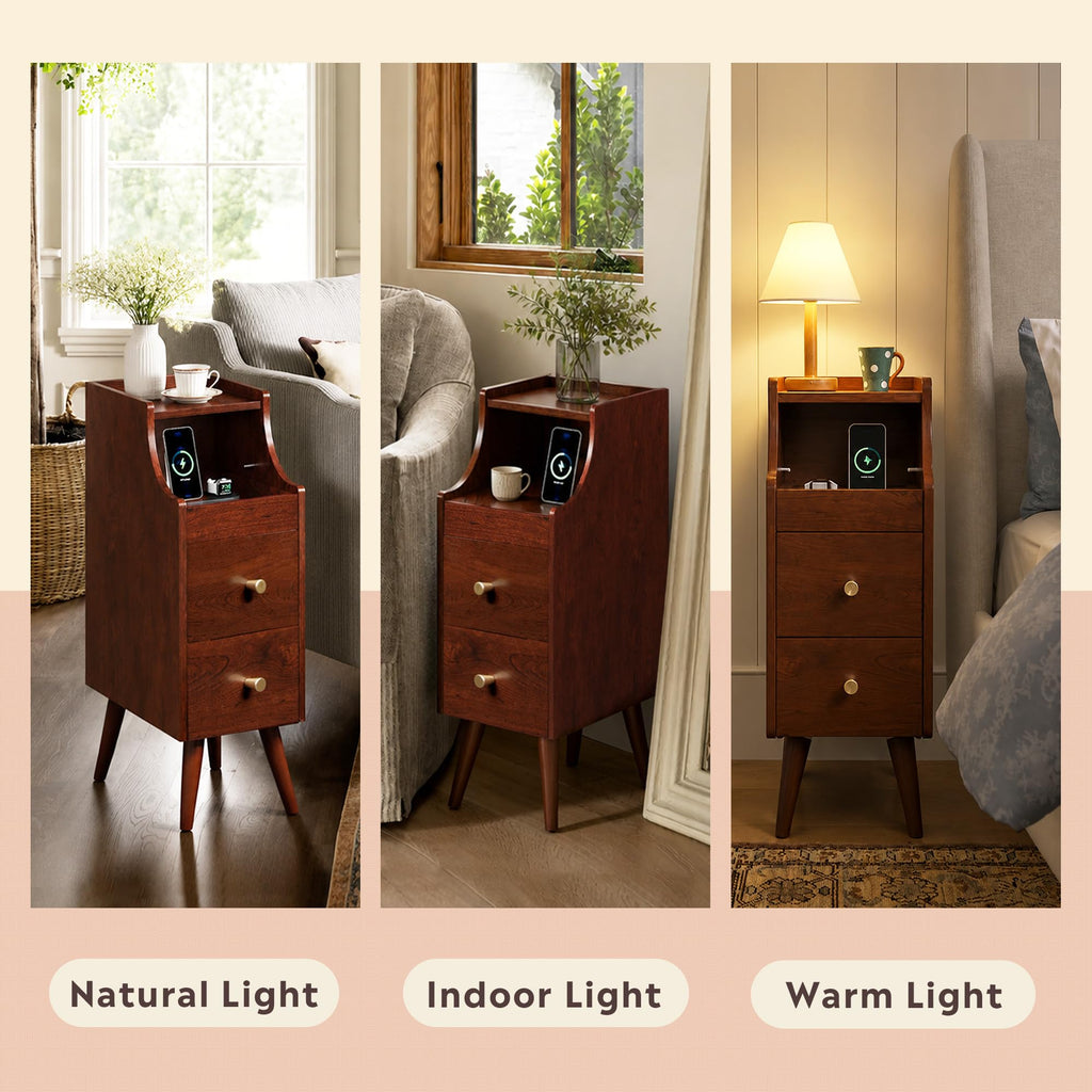 Slim Narrow Nightstand with Drawer S6740