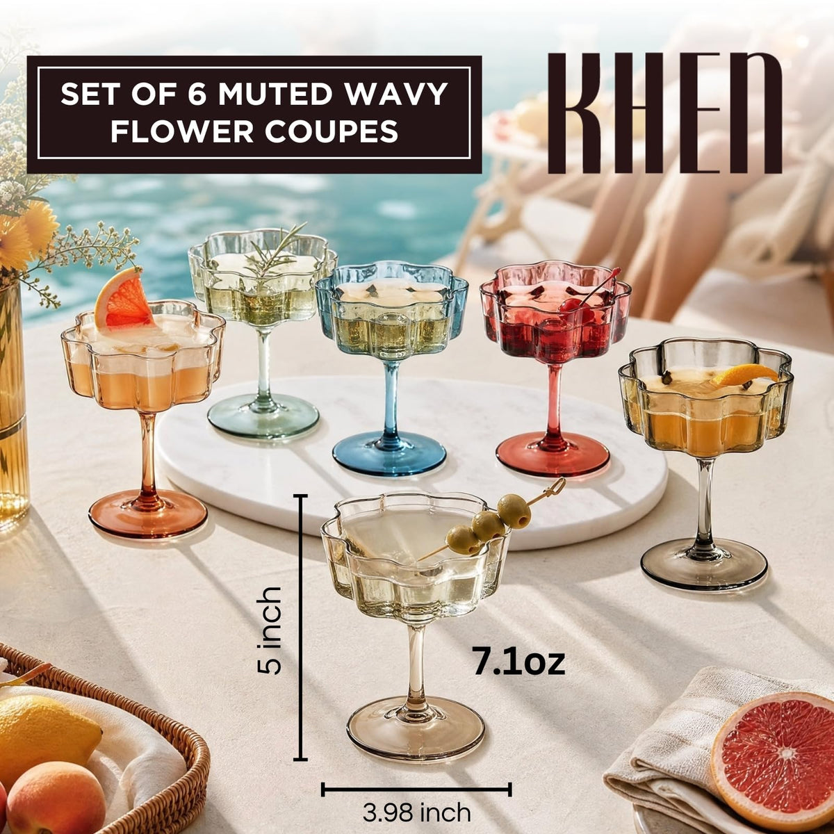 Scalloped Glass Coupes 7oz 6 Set F4543