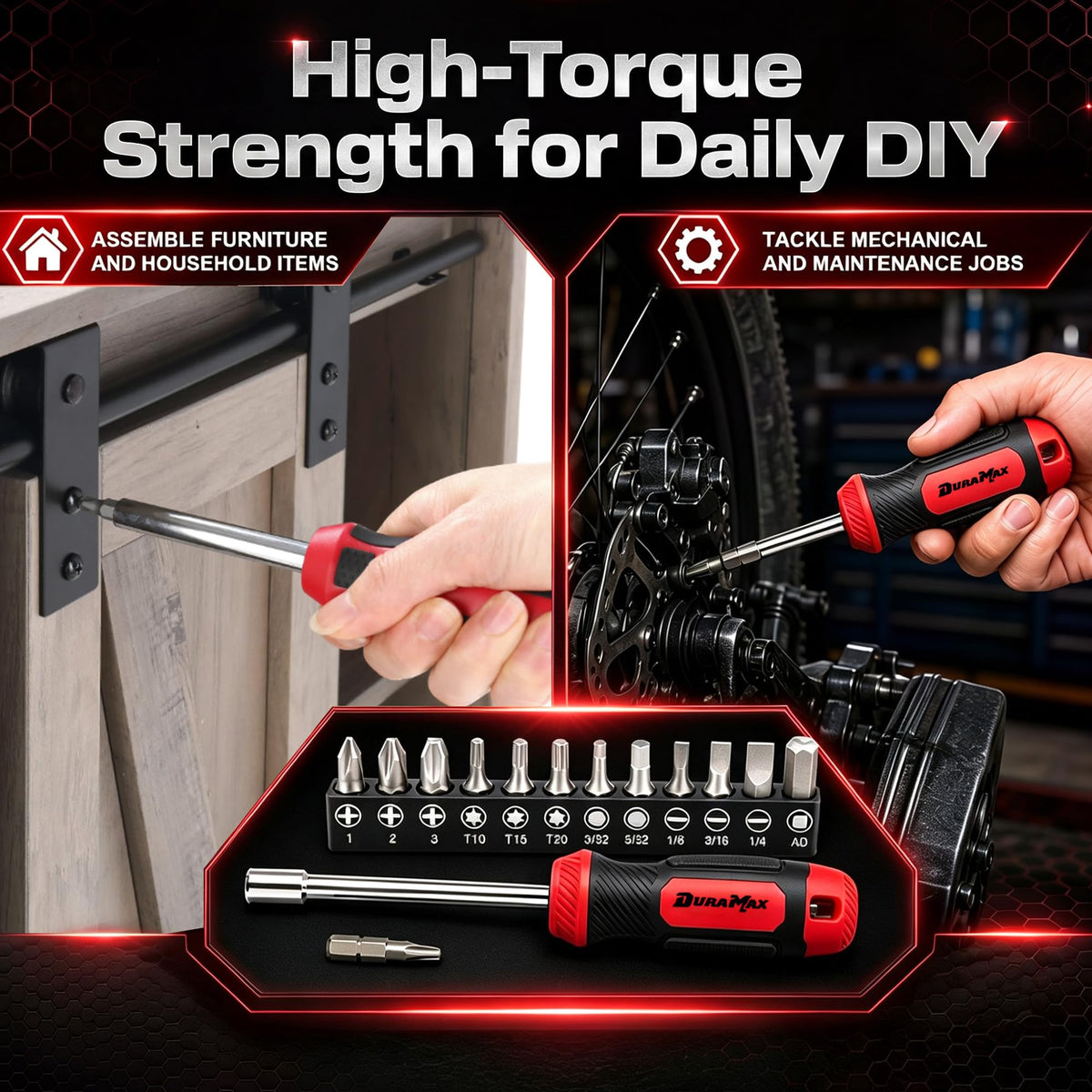 54-Piece Mechanic Tool Set with SAE & Metric Sockets R912
