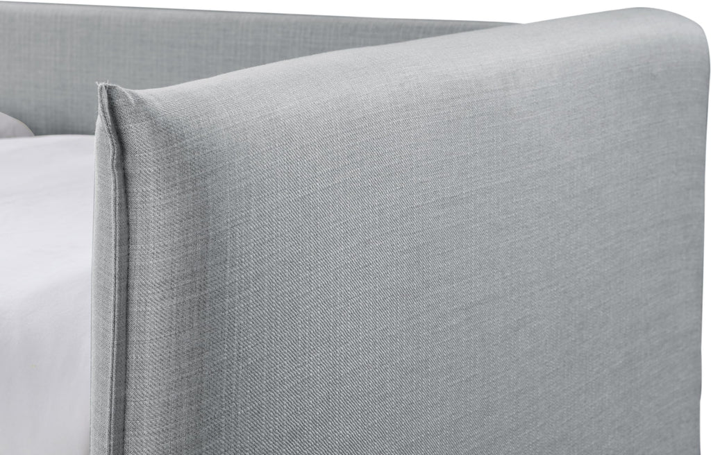 Light Grey Linen Textured Twin Daybed with Trundle Z525