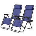 2 Pack Zero Gravity Outdoor Recliner Chair Blue H4487