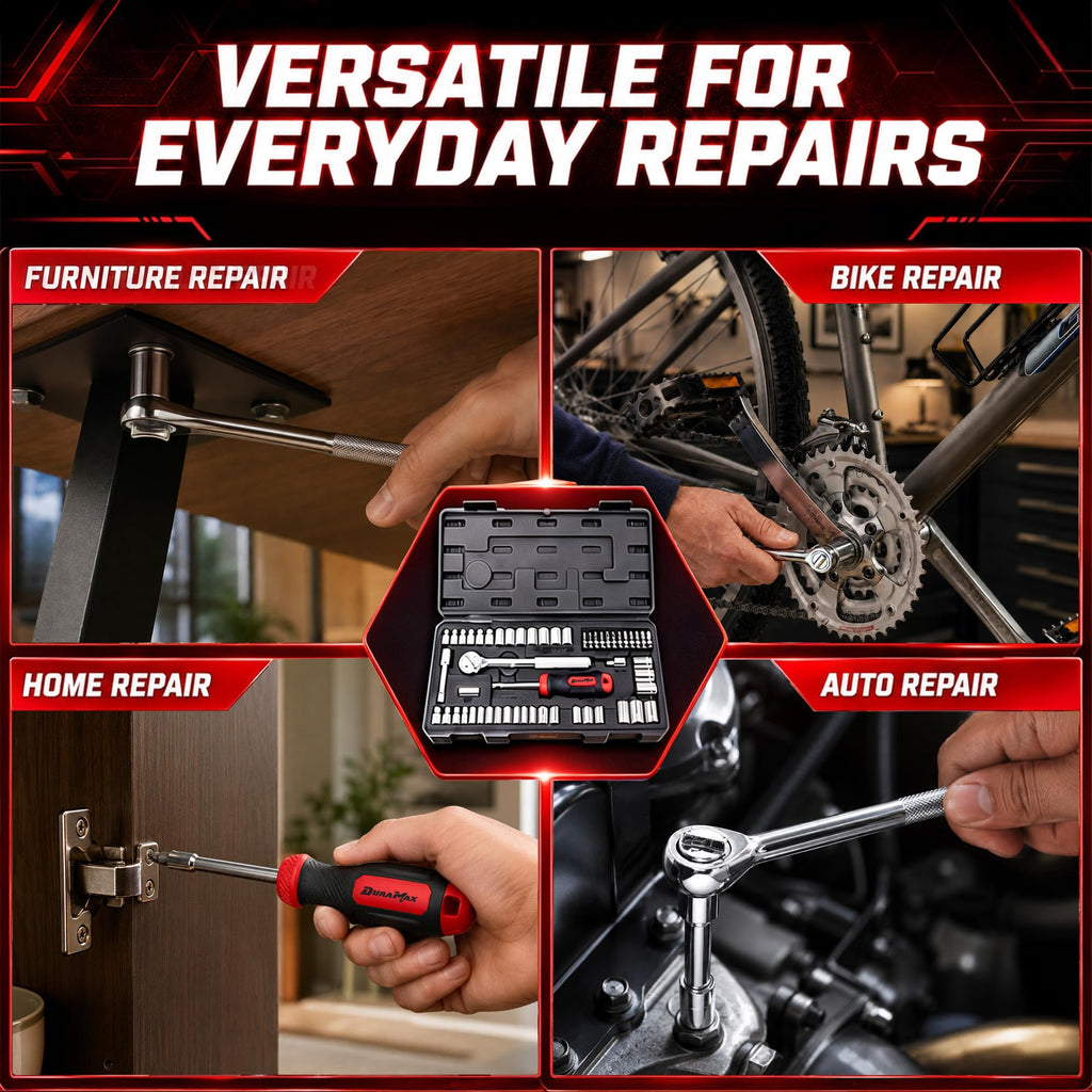54-Piece Mechanic Tool Set with SAE & Metric Sockets R912