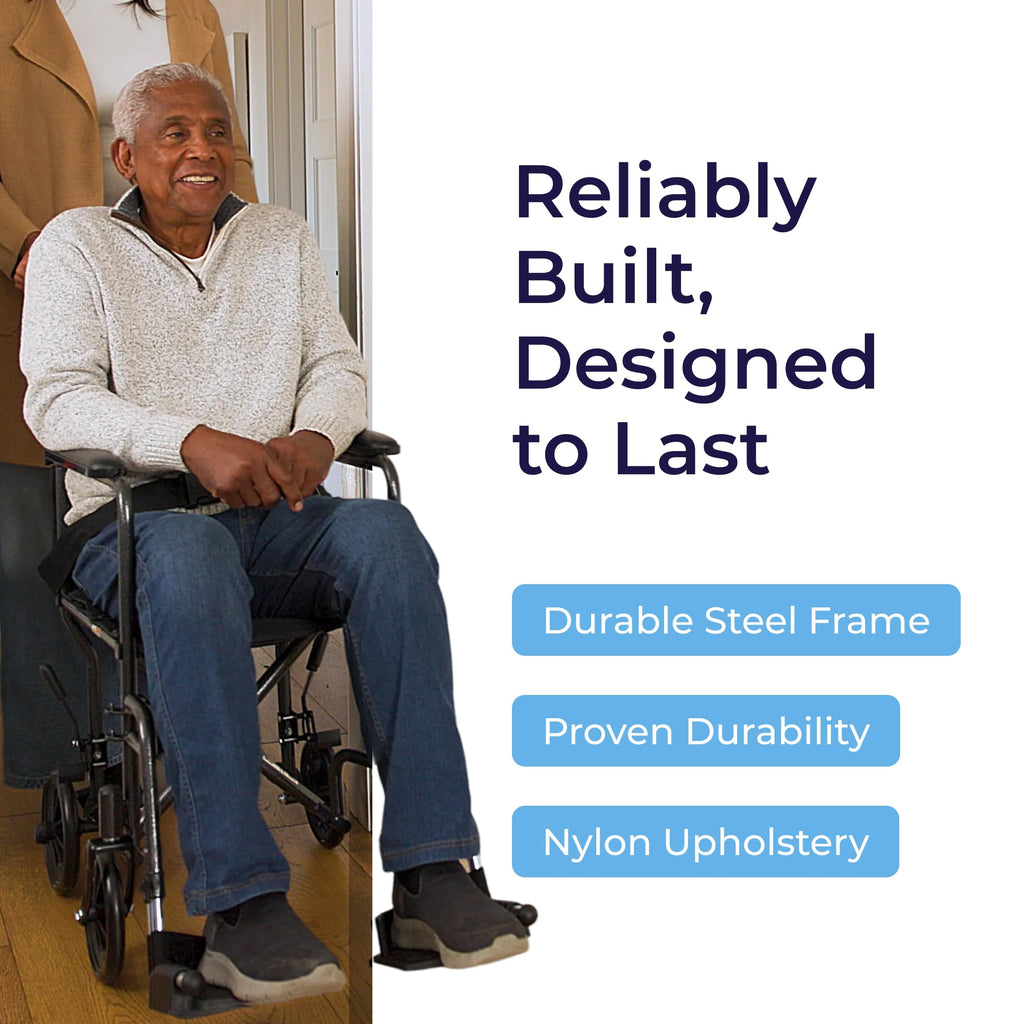 Folding Transport Wheelchair with Swing-Away Footrest I907