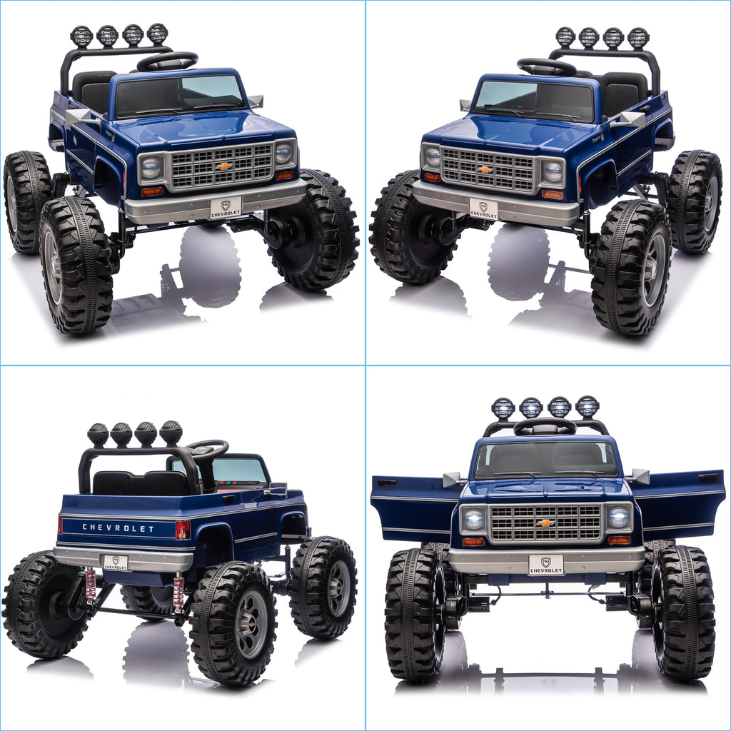 24V Blue 4WD Ride on Monster Truck Car F357