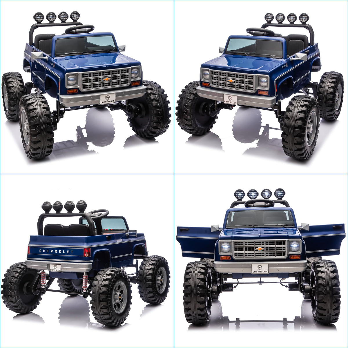 24V Blue 4WD Ride on Monster Truck Car F357