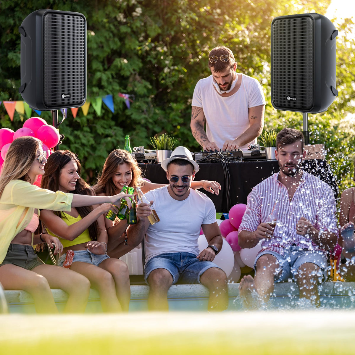 Portable All-in-One 2-Way PA System with 8-Channel Mixer W9373