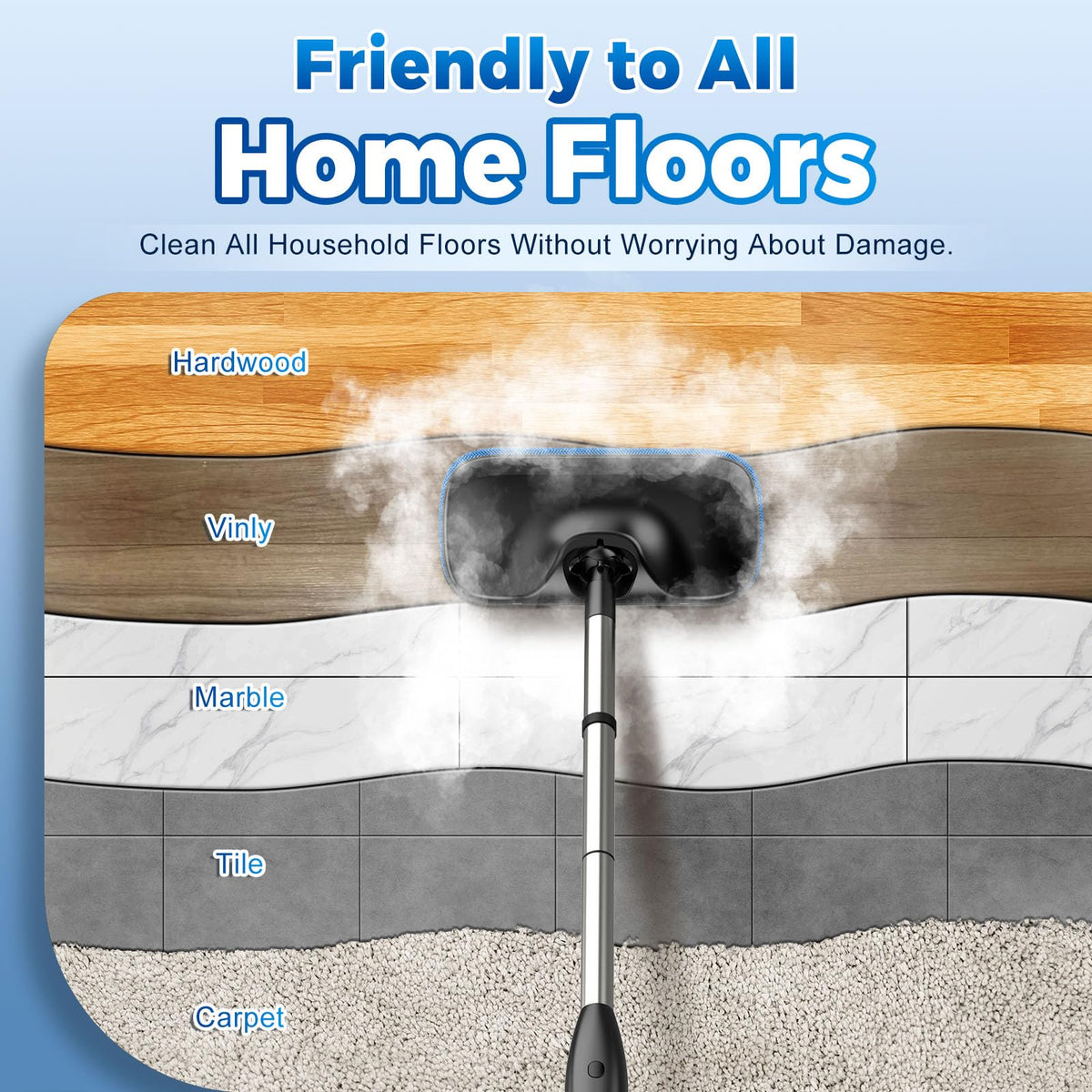 Heavy Duty Detachable Steam Mop Cleaner with 17 Accessories W190745