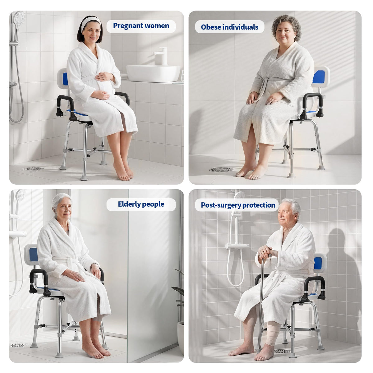 360° Swivel Shower Chair, 500 lbs Capacity, Height Adjustable F924772