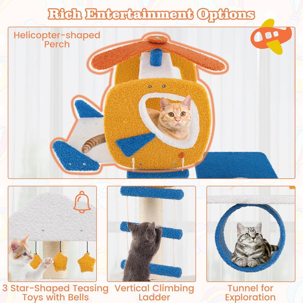 70 inch Multi-Level Cat Tree Tower with Scratching Posts K829