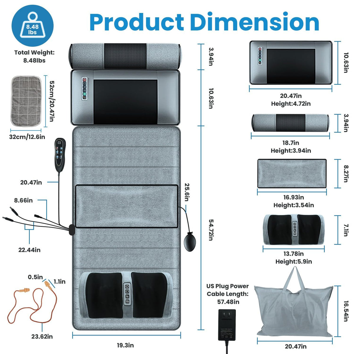 Full Body Massage Mat with Heat H402351