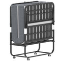 Folding Bed with Mattress, Twin Size, Portable Rollaway Bed on Wheels with Memory Mattress and Metal Frame J388