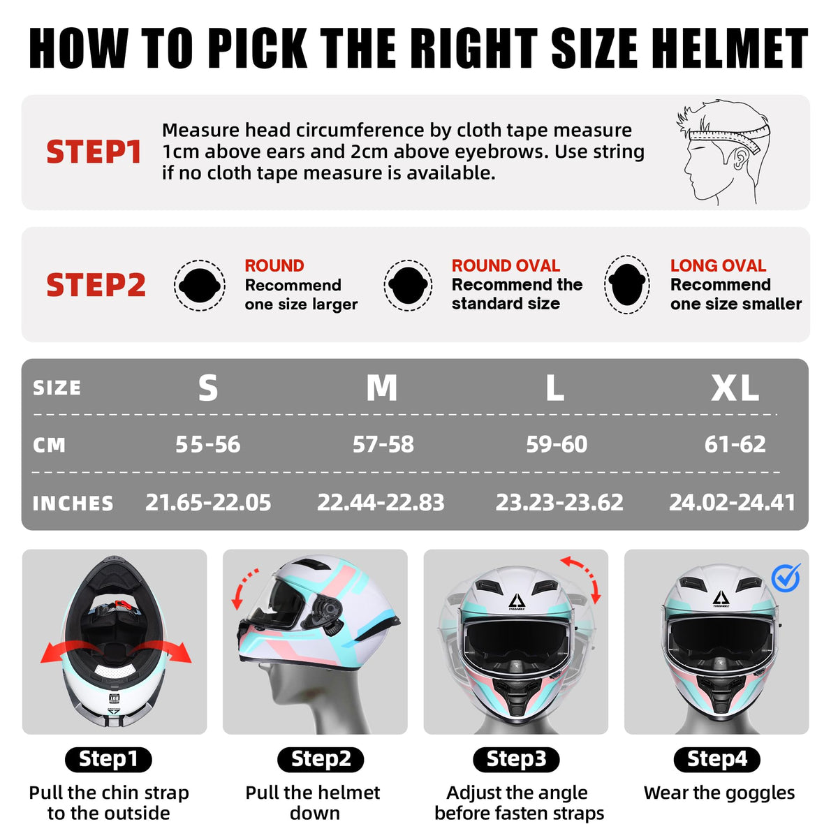 Full Face Motorcycle Helmet Dual Visor L544