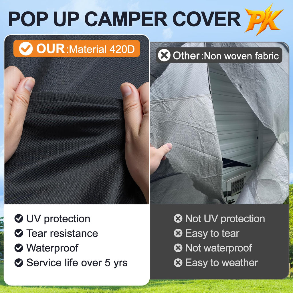 12-14 ft Pop Up Camper Cover 7 Layers Oxford Waterproof N4751