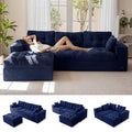 104-Inch L-Shaped Couch with Ottoman O64056