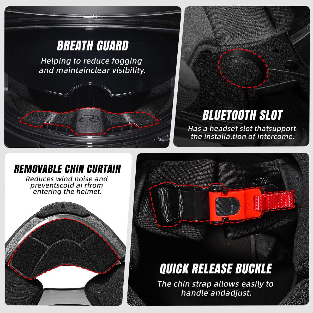 Full Face Motorcycle Helmet Dual Visor L544