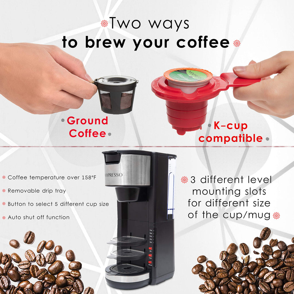 Black Single Serve Coffee Maker 30 oz V587