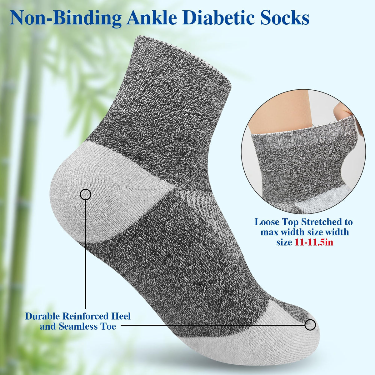Diabetic Socks for Men, 10 Pairs Ankle & Low Cut Size 9-15 B63026