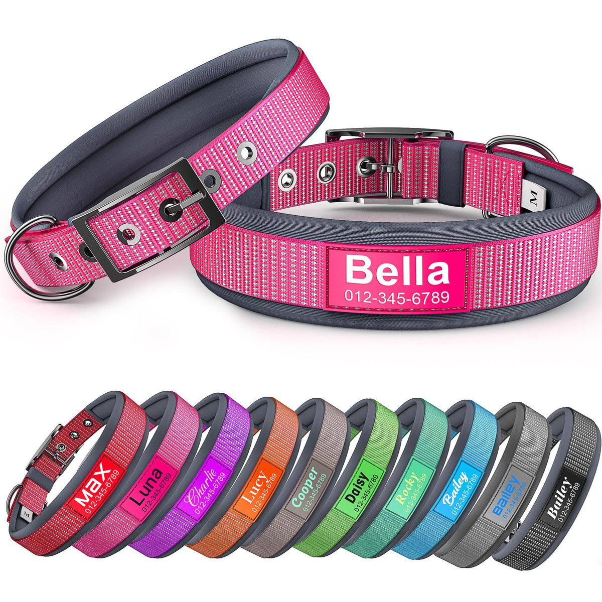 Personalized Reflective Dog Collar I3621
